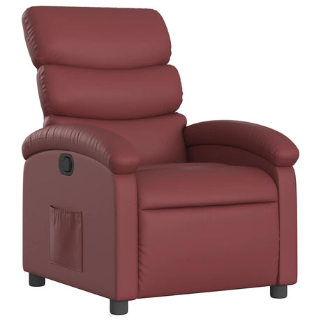 Vidaxl fauteuil verstelbaar kunstleer wijnrood