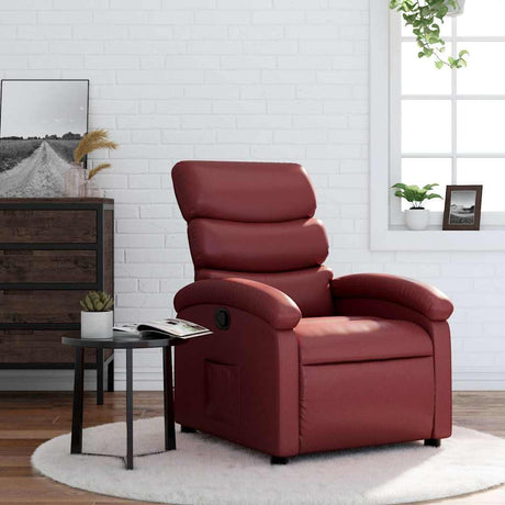 Vidaxl fauteuil verstelbaar kunstleer wijnrood