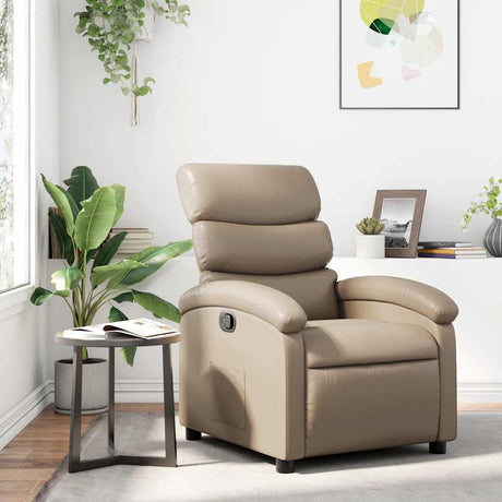 Vidaxl fauteuil verstelbaar kunstleer cappuccinokleurig