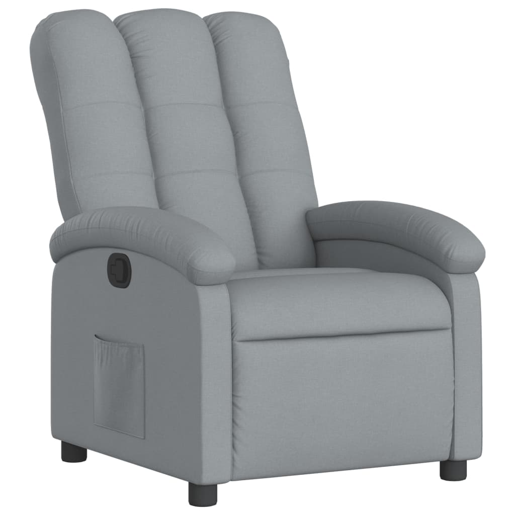 Vidaxl fauteuil verstelbaar stof lichtgrijs