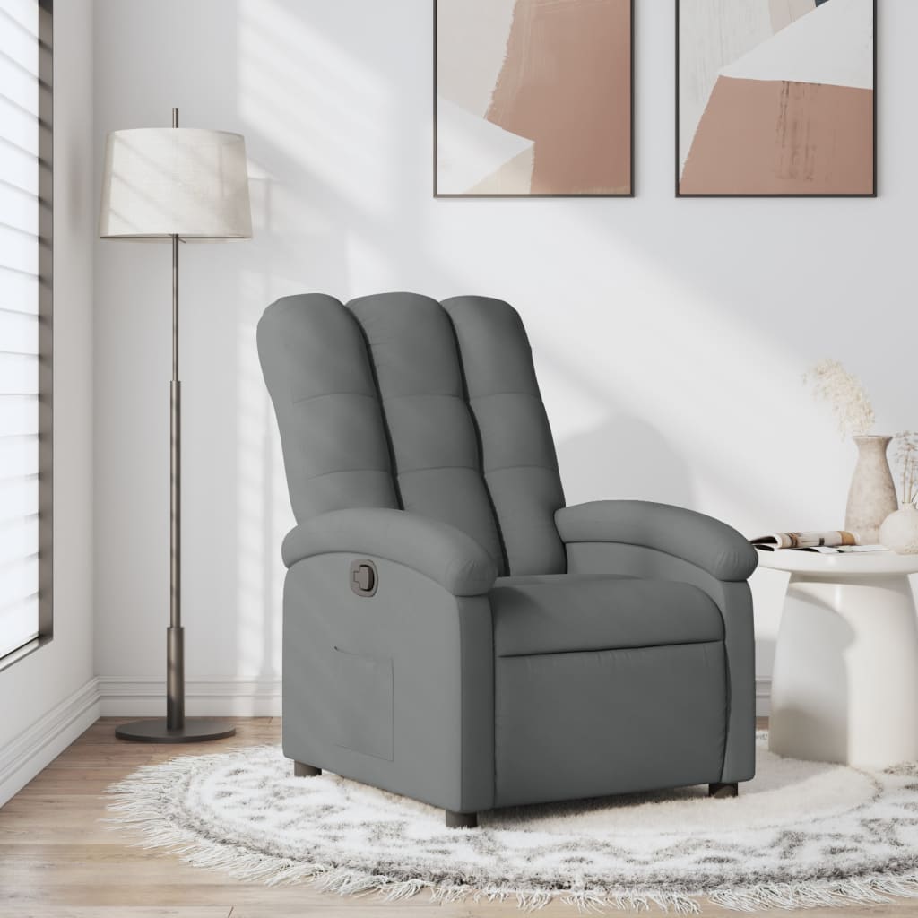 Vidaxl relaxfauteuil donkergrijze stof