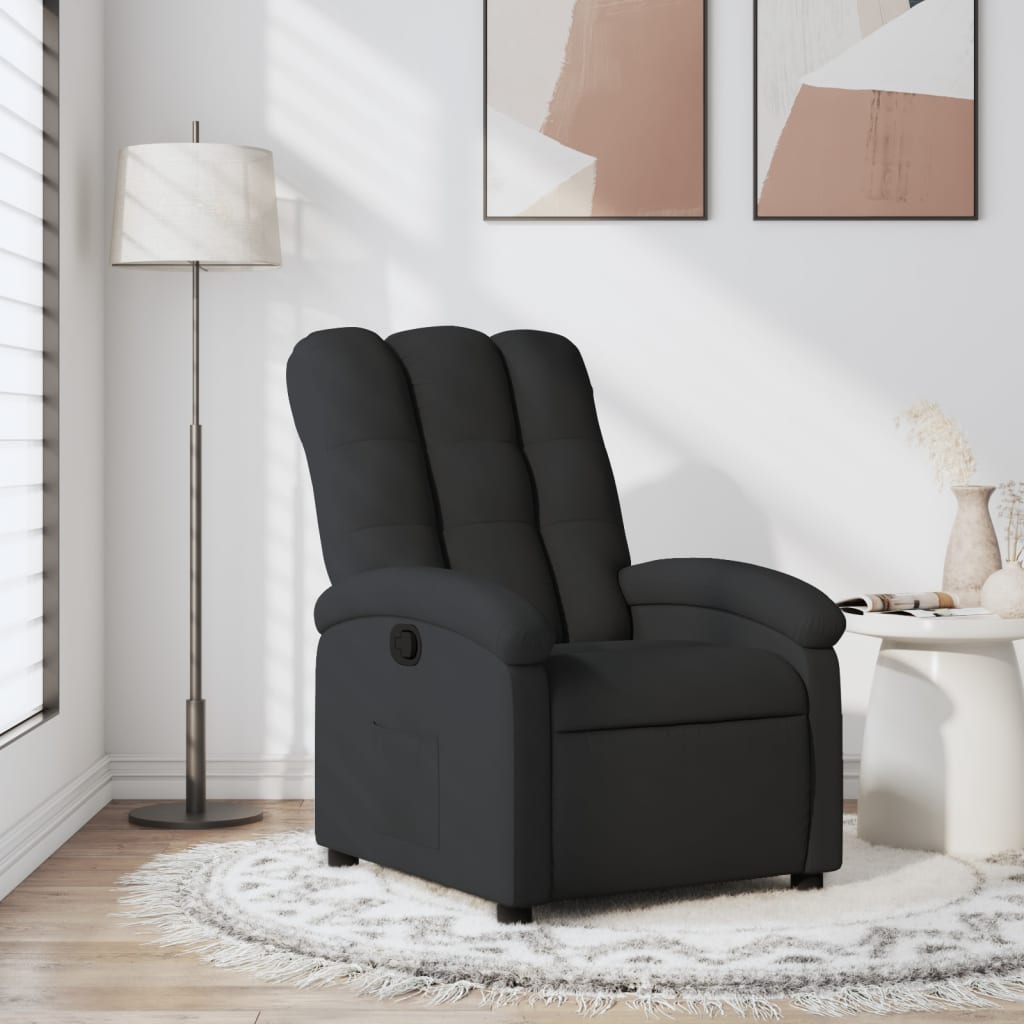 Vidaxl fauteuil verstelbaar stof zwart