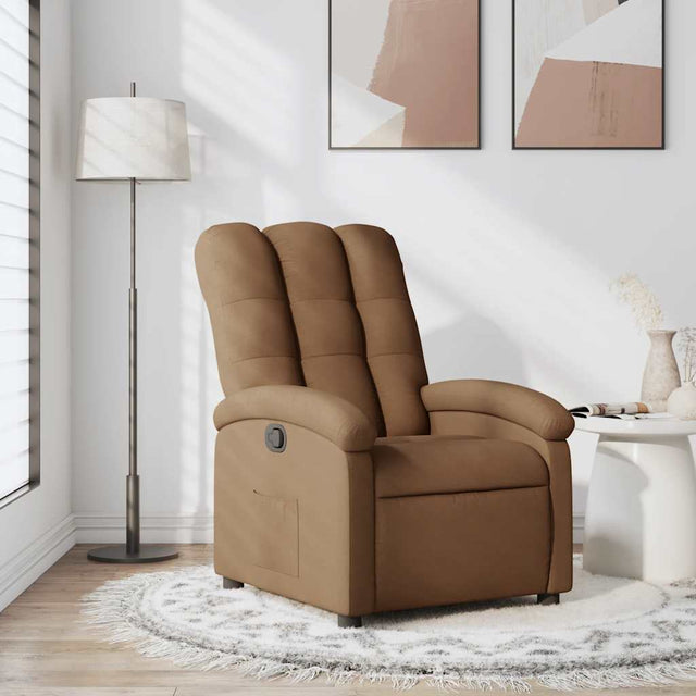 Vidaxl fauteuil verstelbaar stof bruin