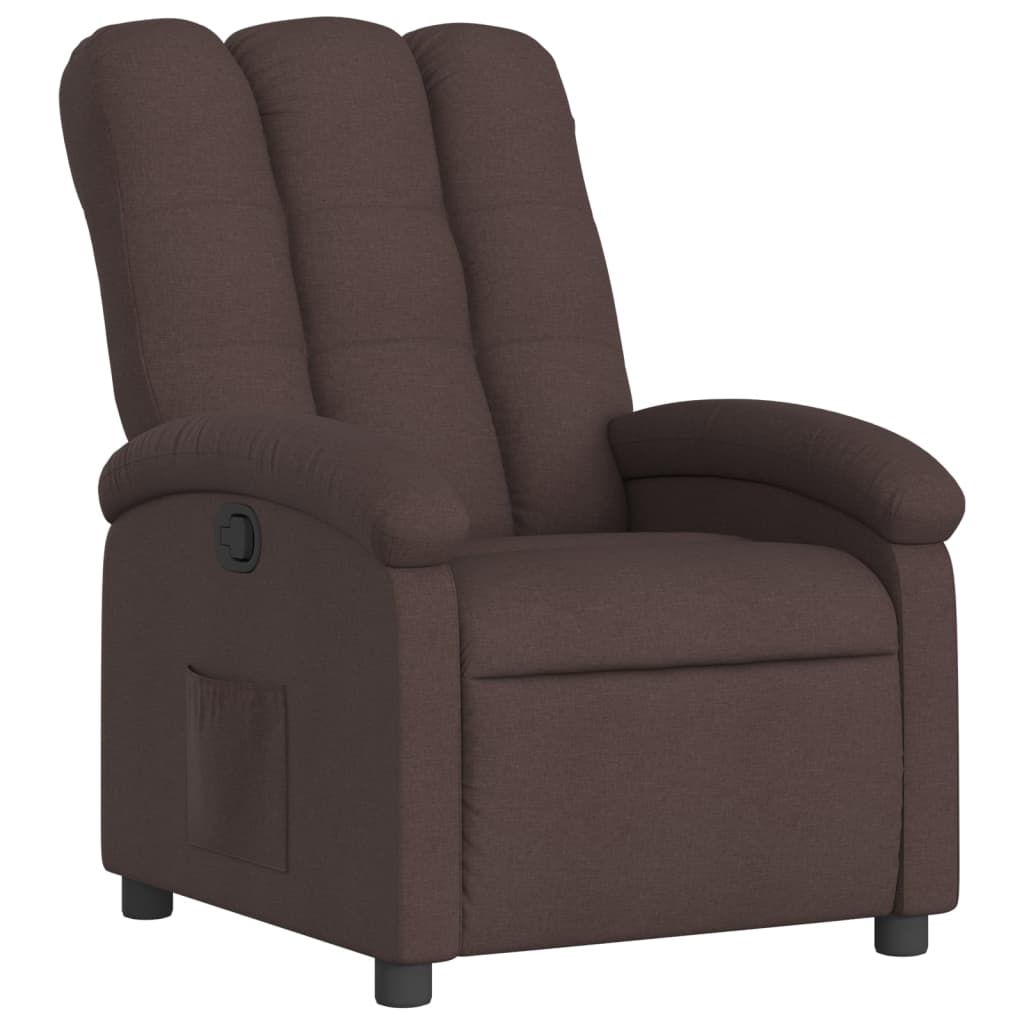 Vidaxl fauteuil verstelbaar stof donkerbruin