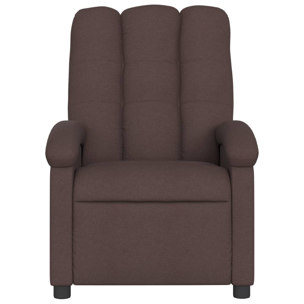 Vidaxl fauteuil verstelbaar stof donkerbruin