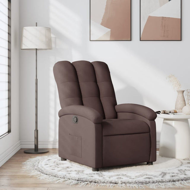 Vidaxl fauteuil verstelbaar stof donkerbruin
