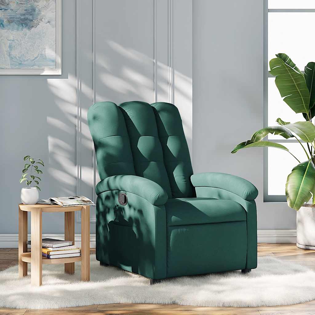 Vidaxl fauteuil verstelbaar stof donkergroen