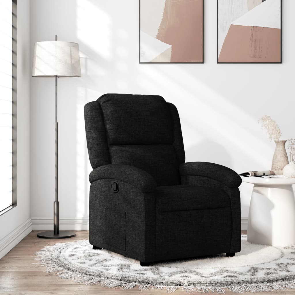 Vidaxl fauteuil verstelbaar stof zwart