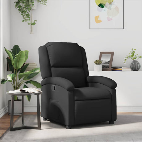 Vidaxl relaxfauteuil zwart echt leer