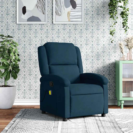 Vidaxl massagestoel verstelbaar fluweel blauw