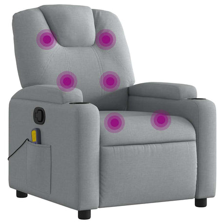 Vidaxl massagestoel verstelbaar stof lichtgrijs