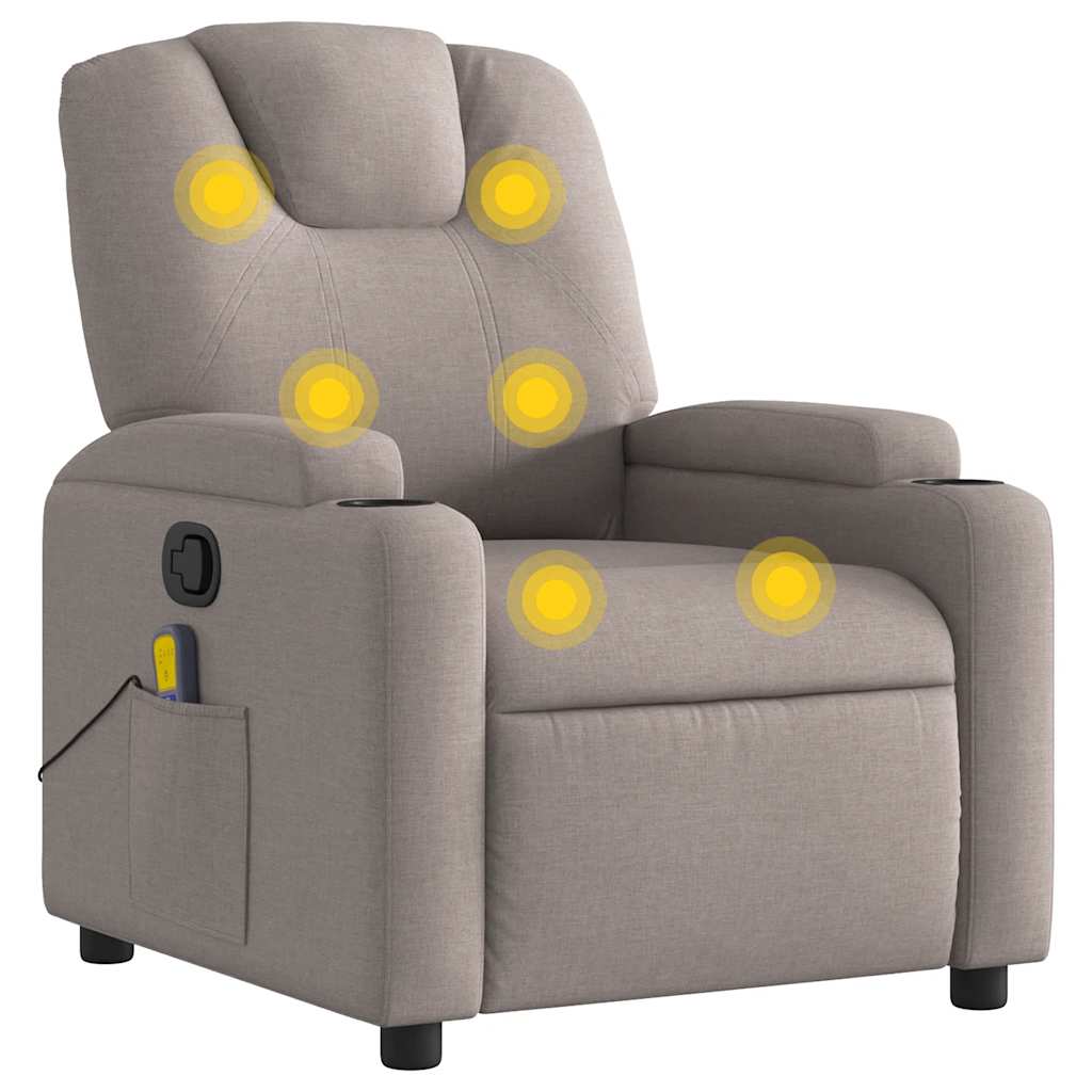 Vidaxl massagestoel verstelbaar stof taupe