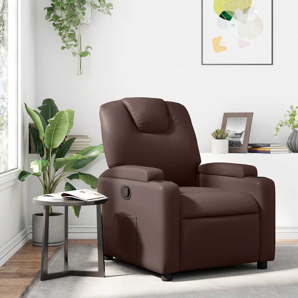 Vidaxl fauteuil verstelbaar kunstleer bruin