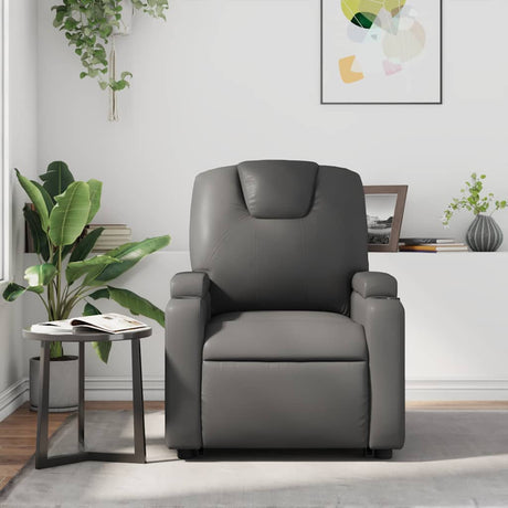 Vidaxl massagestoel verstelbaar kunstleer grijs