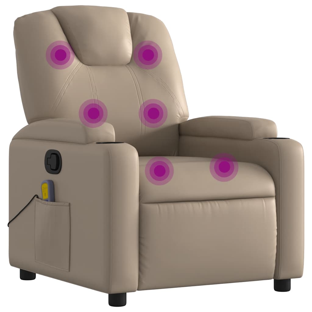 Vidaxl massagestoel verstelbaar kunstleer cappuccinokleurig