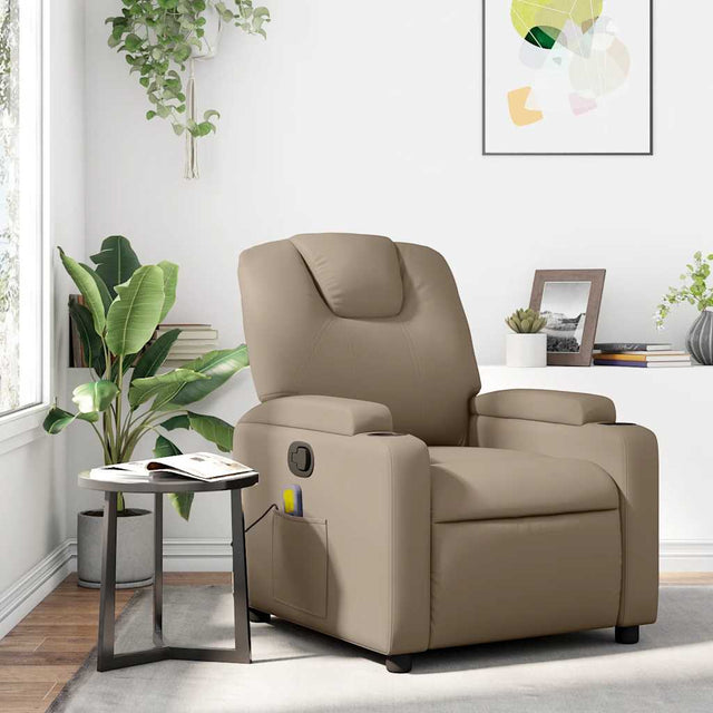 Vidaxl massagestoel verstelbaar kunstleer cappuccinokleurig
