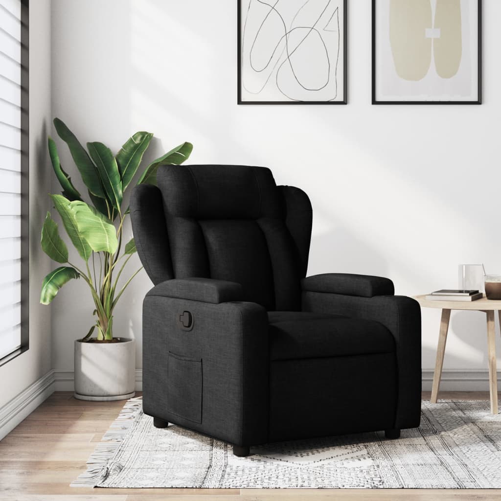 Vidaxl fauteuil verstelbaar stof zwart