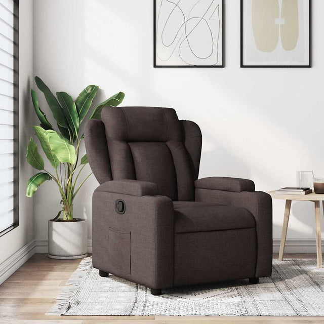 Vidaxl fauteuil verstelbaar stof donkerbruin
