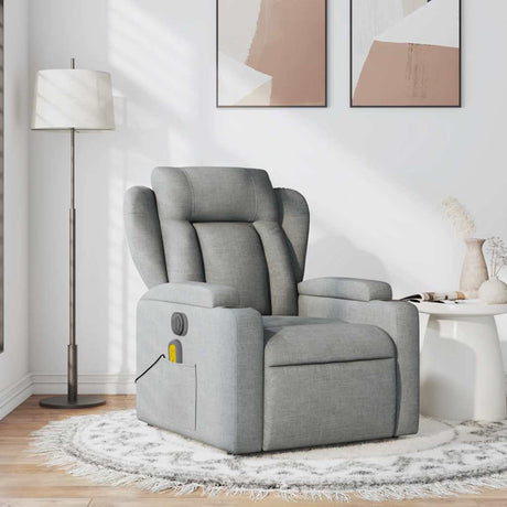 Vidaxl massagestoel verstelbaar stof lichtgrijs