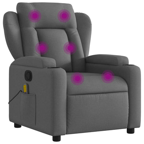 Vidaxl massagestoel verstelbaar stof donkergrijs