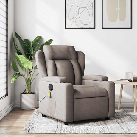 Vidaxl massagestoel taupe stof