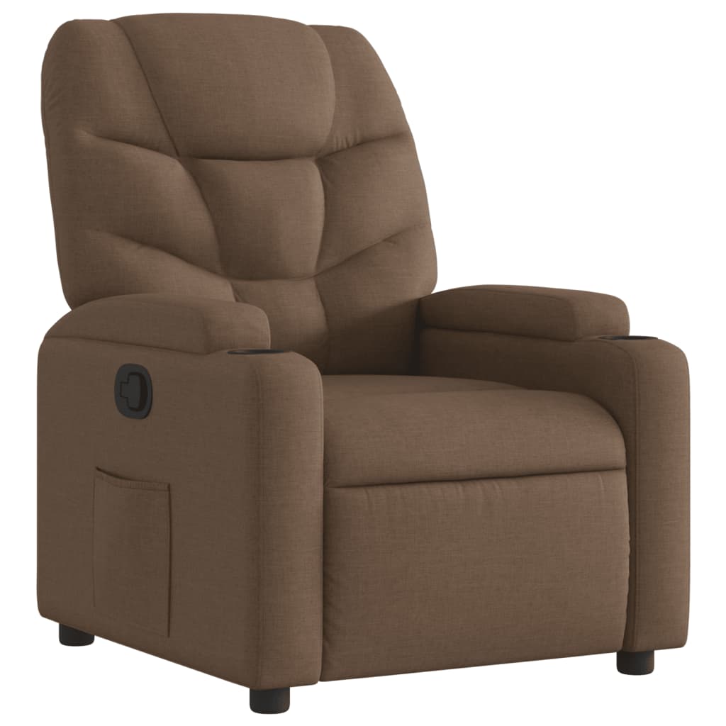 Vidaxl fauteuil verstelbaar stof bruin