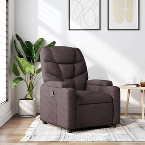 Vidaxl fauteuil verstelbaar stof donkerbruin