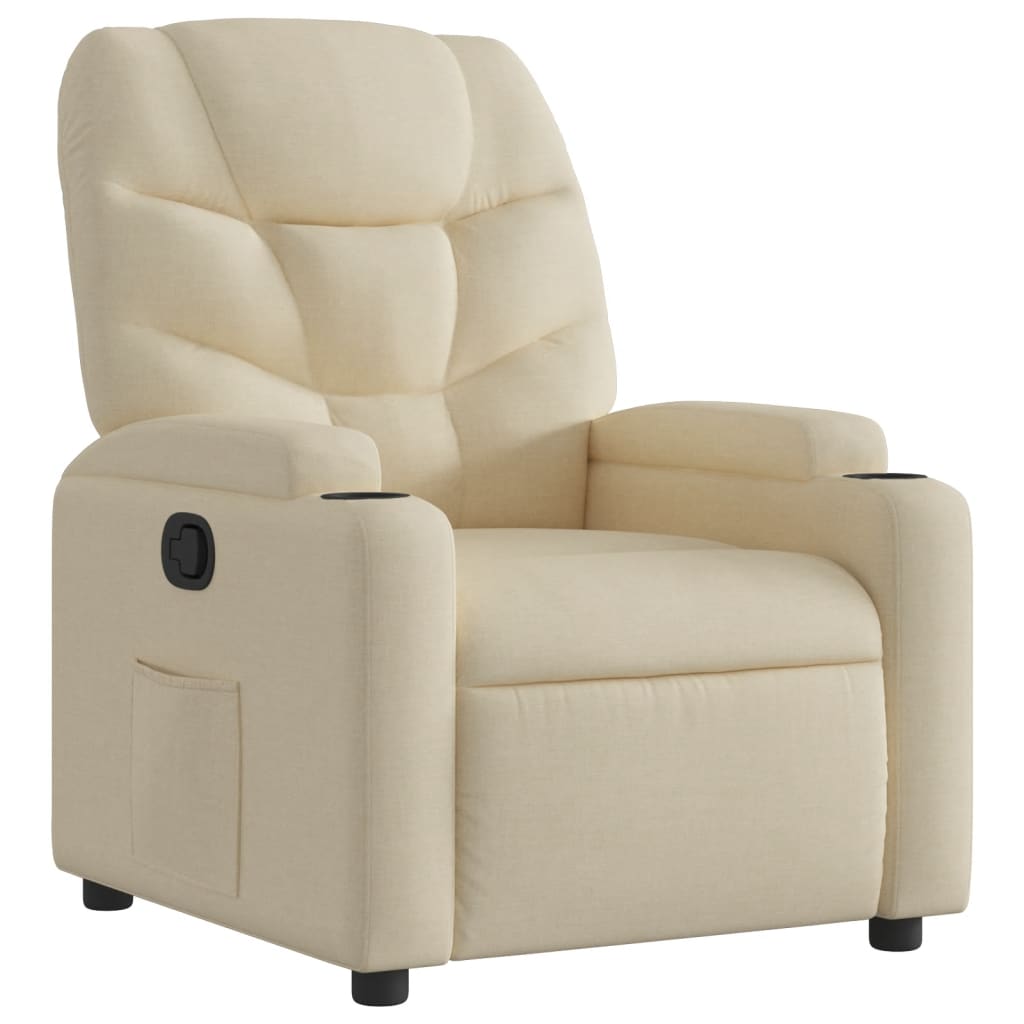 Vidaxl fauteuil verstelbaar stof crèmekleurig