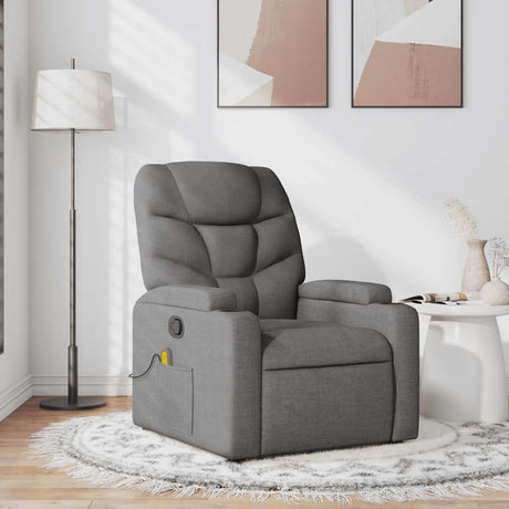 Vidaxl massagestoel verstelbaar stof donkergrijs