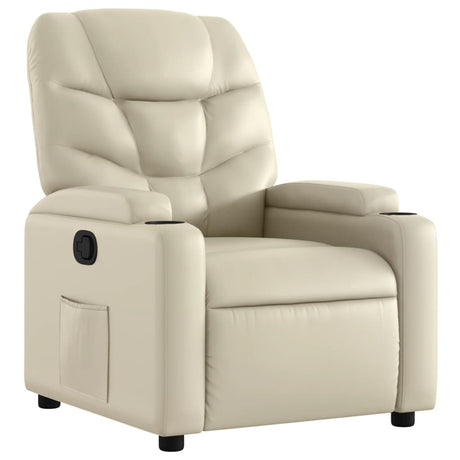 Vidaxl fauteuil verstelbaar kunstleer crèmekleurig