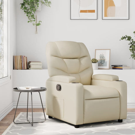 Vidaxl fauteuil verstelbaar kunstleer crèmekleurig