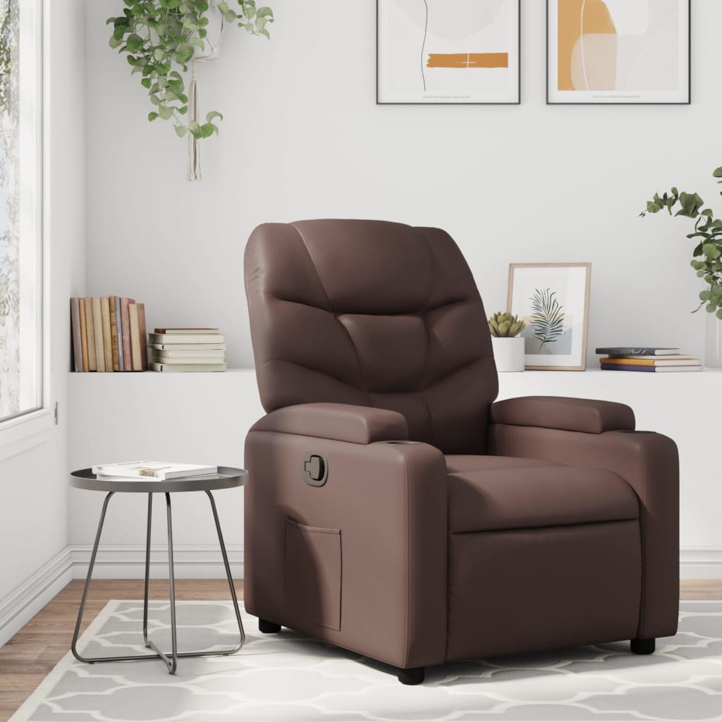 Vidaxl fauteuil verstelbaar kunstleer bruin
