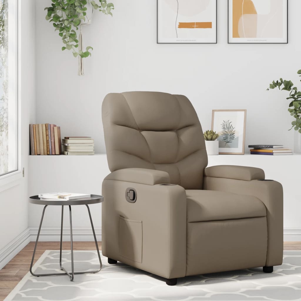 Vidaxl fauteuil verstelbaar kunstleer cappuccinokleurig