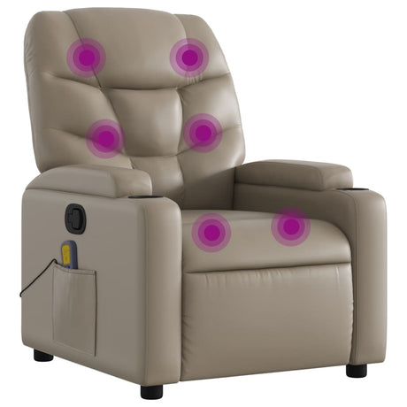 Vidaxl massagestoel verstelbaar kunstleer cappuccinokleurig