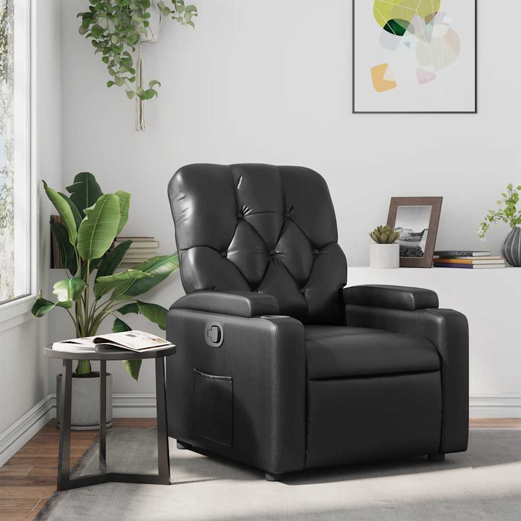 Vidaxl fauteuil verstelbaar kunstleer zwart