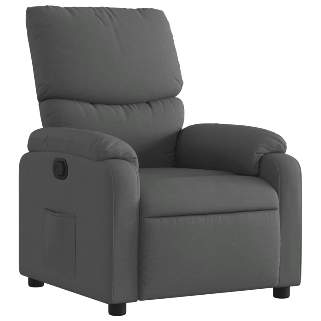 Vidaxl fauteuil verstelbaar stof donkergrijs
