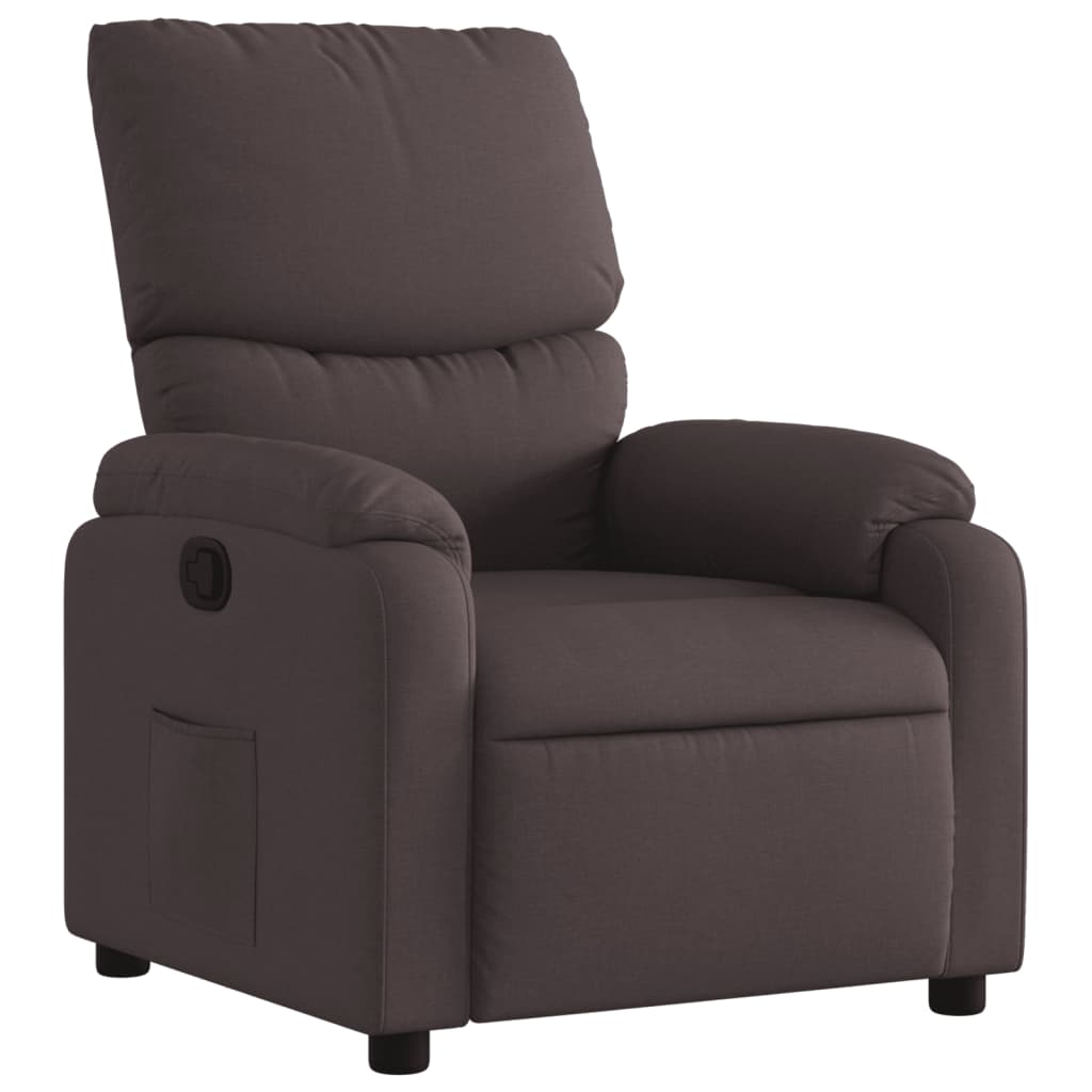 Vidaxl fauteuil verstelbaar stof donkerbruin
