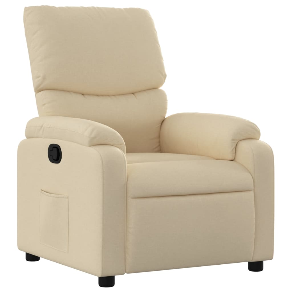 Vidaxl fauteuil verstelbaar stof crèmekleurig