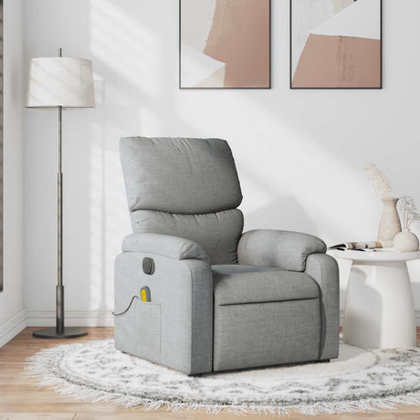 Vidaxl massagestoel verstelbaar stof lichtgrijs