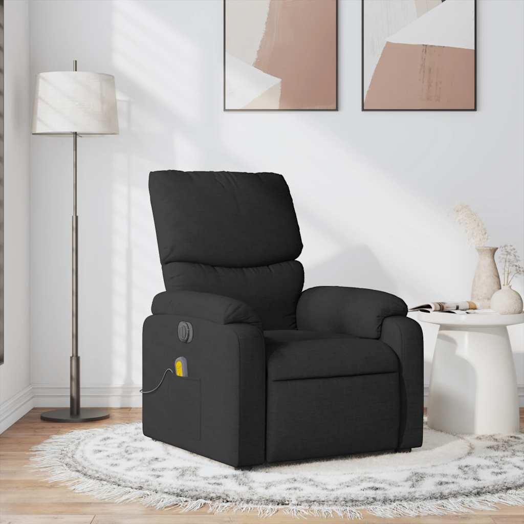 Vidaxl massagestoel verstelbaar stof zwart
