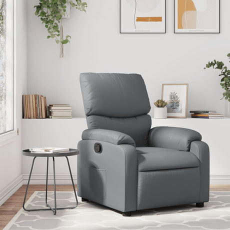 Vidaxl fauteuil verstelbaar kunstleer grijs