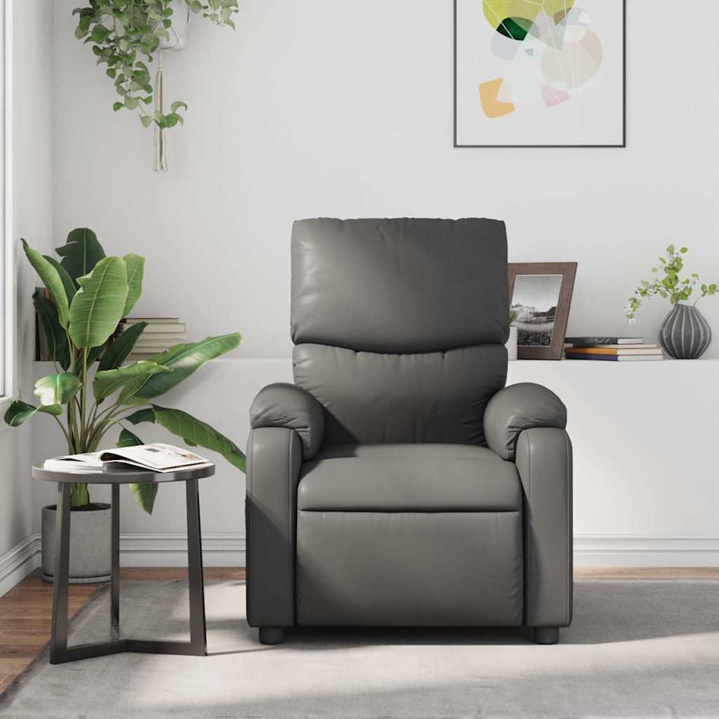 Vidaxl massagestoel verstelbaar kunstleer grijs