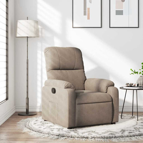 Vidaxl fauteuil verstelbaar microvezelstof taupe