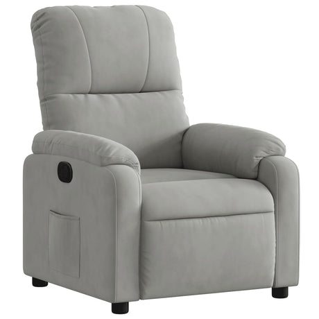 Vidaxl fauteuil verstelbaar microvezelstof lichtgrijs