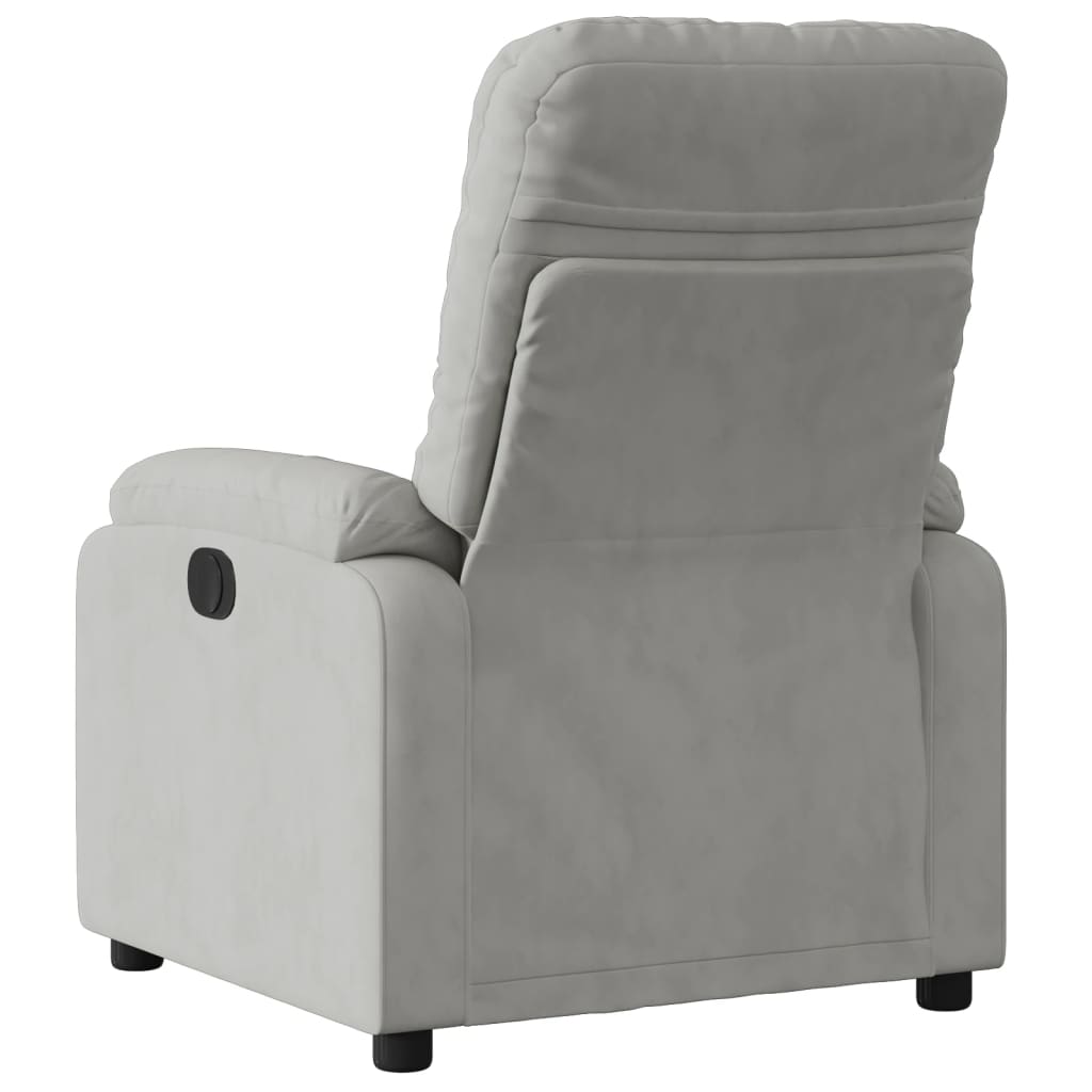 Vidaxl fauteuil verstelbaar microvezelstof lichtgrijs
