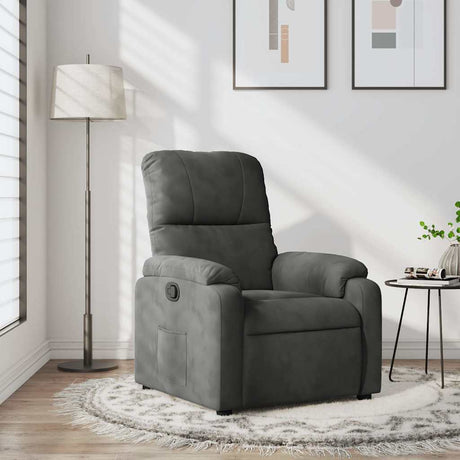 Vidaxl fauteuil verstelbaar microvezelstof donkergrijs