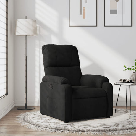 Vidaxl fauteuil verstelbaar microvezelstof zwart
