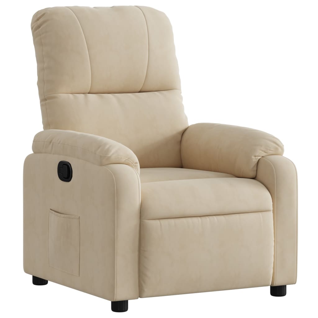 Vidaxl fauteuil verstelbaar microvezelstof crèmekleurig