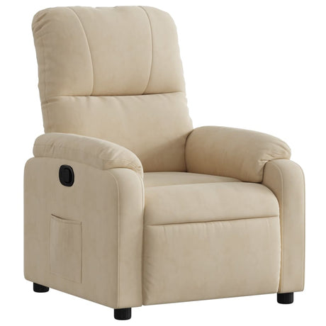 Vidaxl fauteuil verstelbaar microvezelstof crèmekleurig