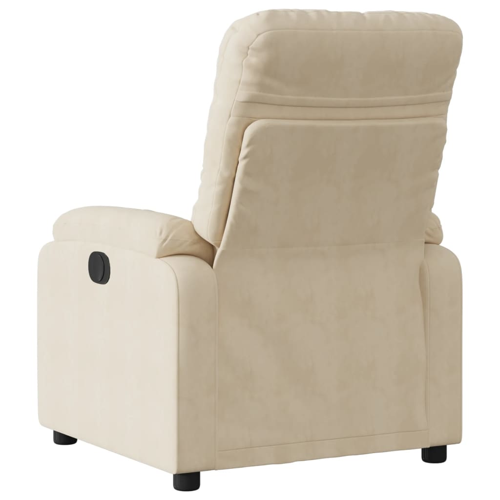Vidaxl fauteuil verstelbaar microvezelstof crèmekleurig